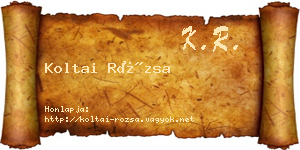 Koltai Rózsa névjegykártya