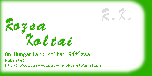 rozsa koltai business card